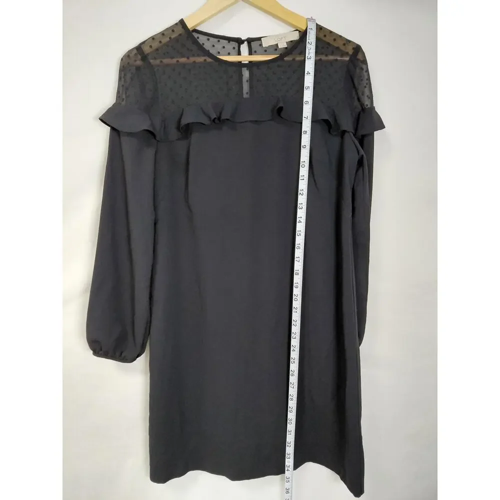 Loft Black Shift Short Lightweight Dress Women Size 4